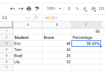 25 calculations google sheets static calculation