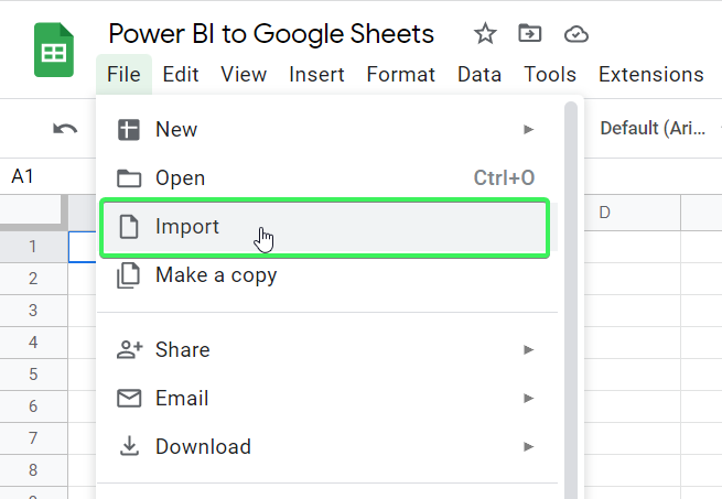 3 google sheets import