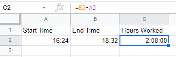 33 calculations google sheets hours worked
