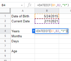 34 calculations google sheets datedif