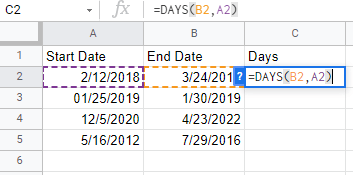 43 calculations google sheets days calculation