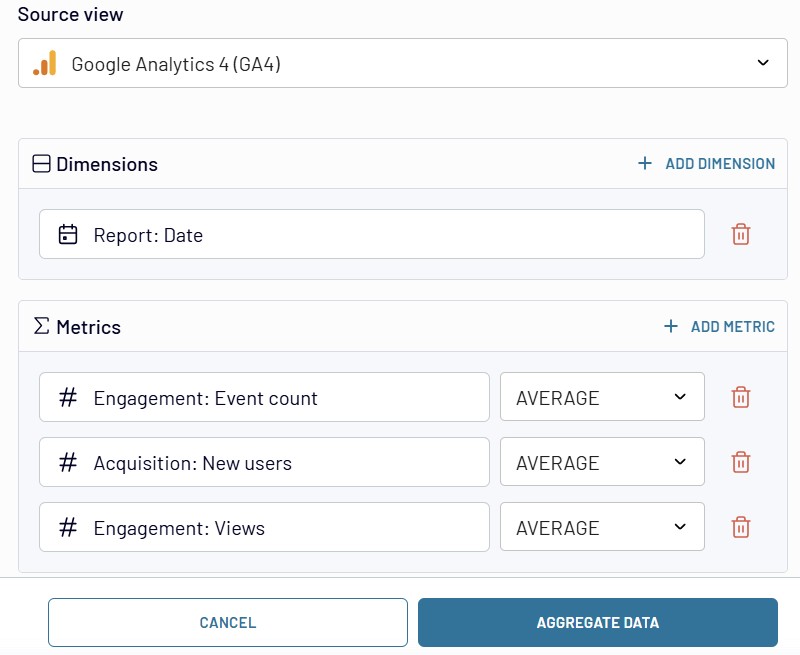data transformation aggregate