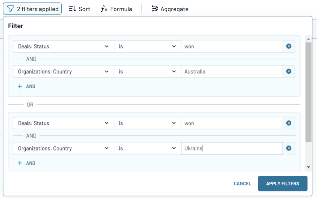 data transformation filter
