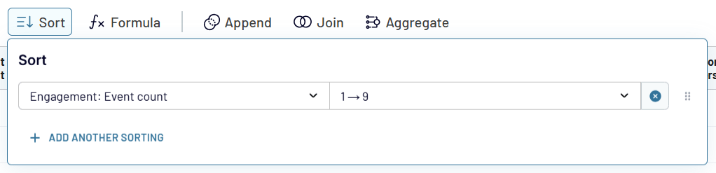 data transformation sort