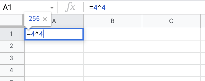 google sheets power calculation