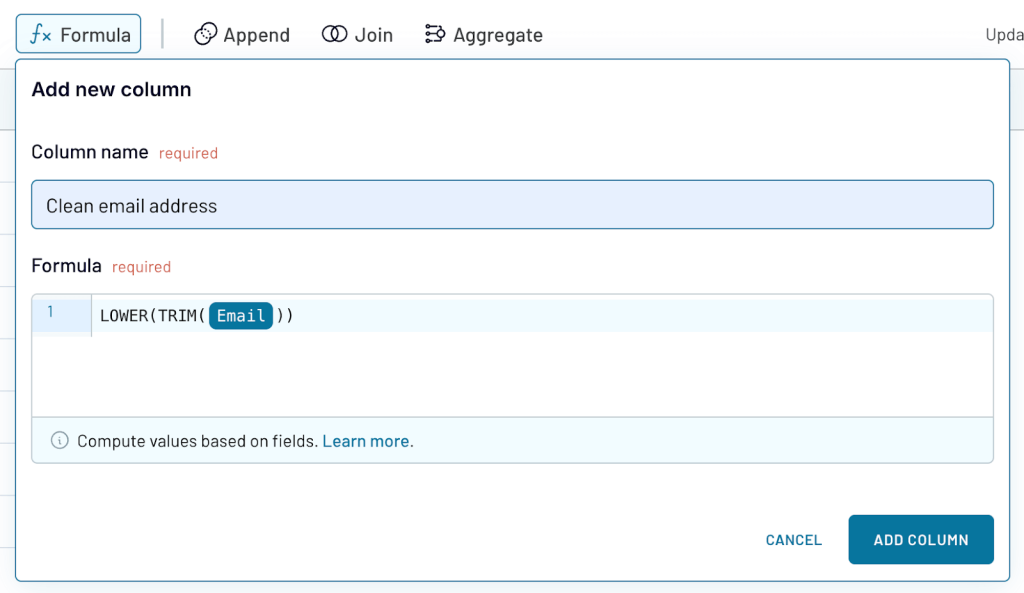 lower trim to clean email address