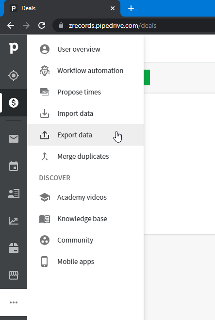 1 export data method