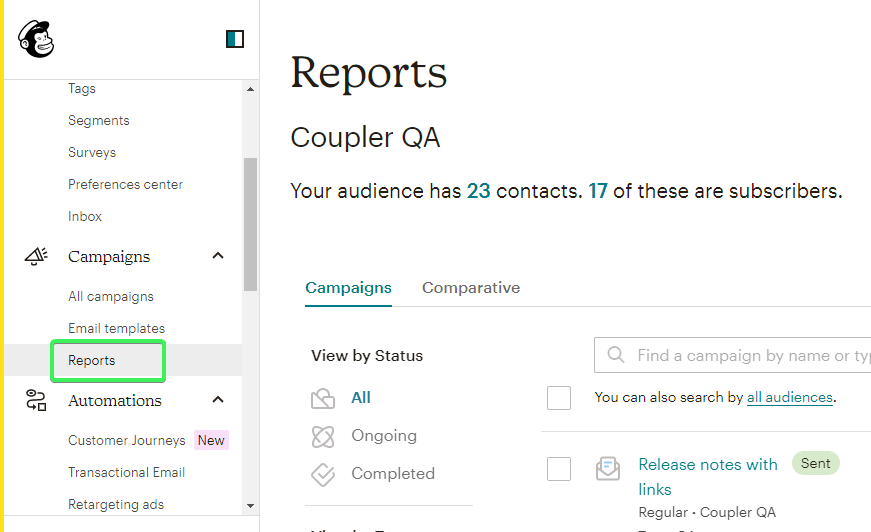 2 mailchimp campaigns reports