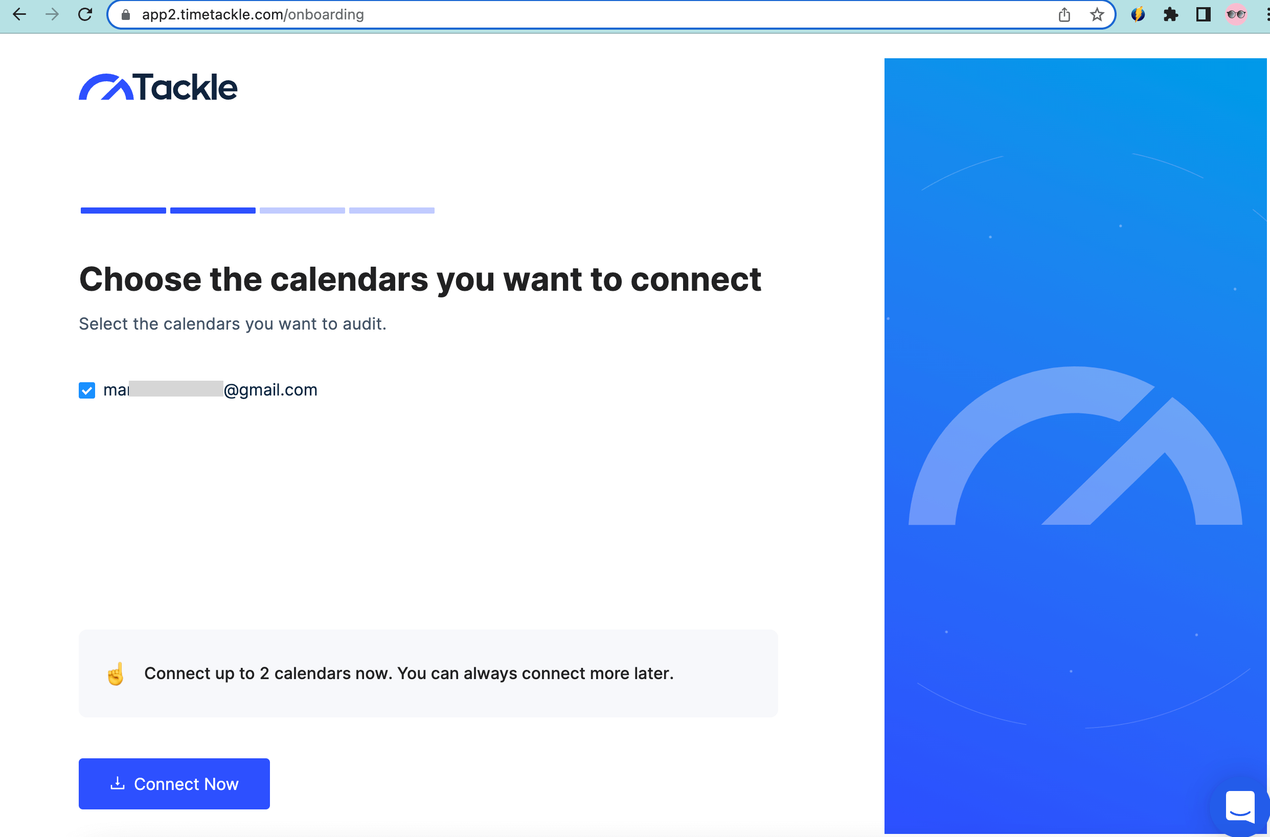 2. timeTackle verbindet Calendar daten