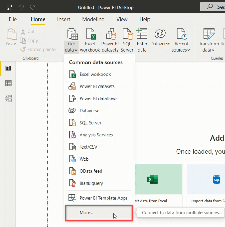3 Power BI connect to data sources