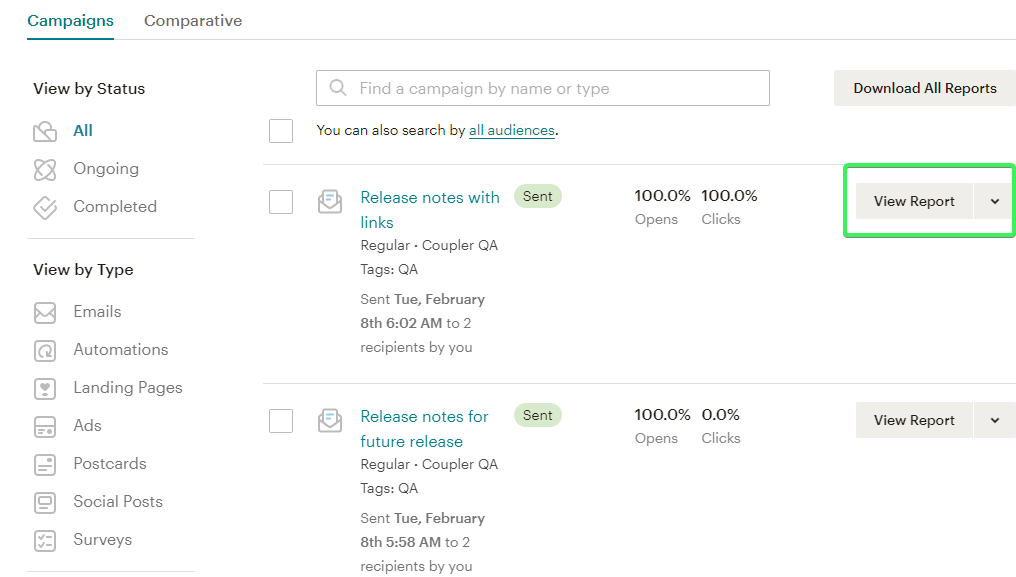 3 mailchimp reports