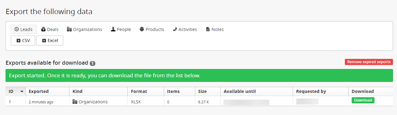 3 pipedrive exportar archivo de datos descargar
