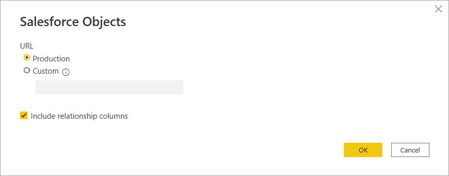 5 Power BI Salesforce Objects window