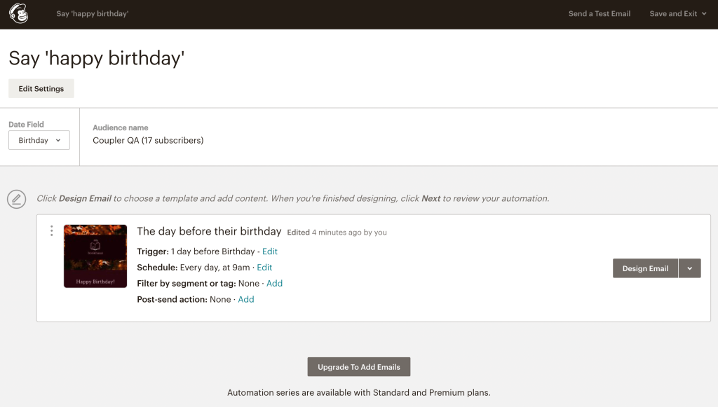 5. Automated Mailchimp campaign example