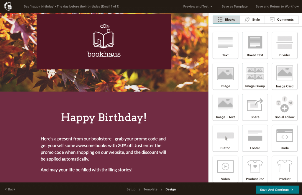 6. Automated Mailchimp campaign example preview