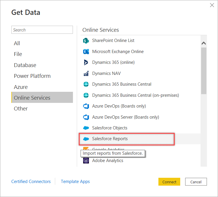 8 Power BI Salesforce Reports connector