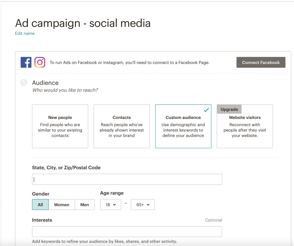 8. Mailchimp Ad campaign example