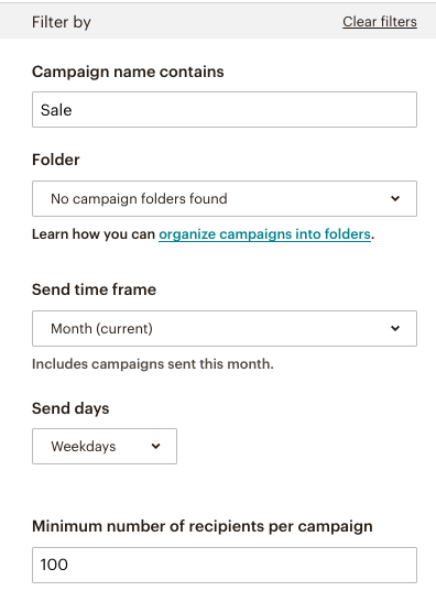 2 reports filtering