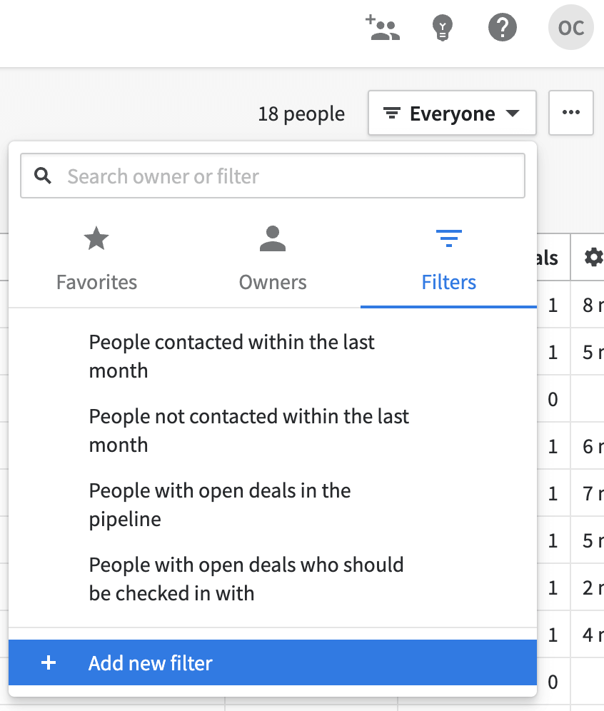 20. Pipedrive add new filter 1