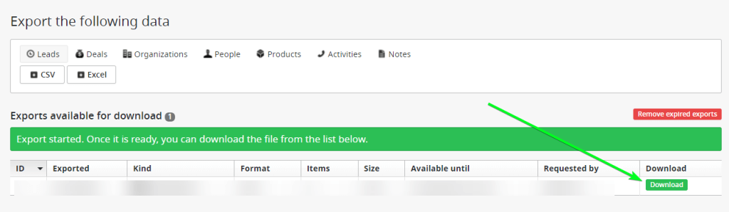 3 pipedrive export leads file
