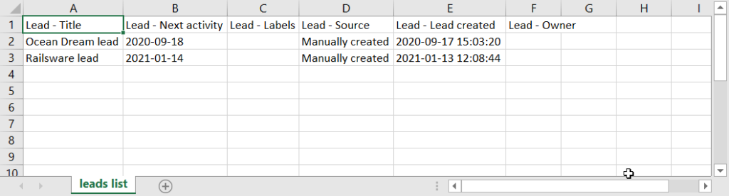 7 pipedrive exported lists