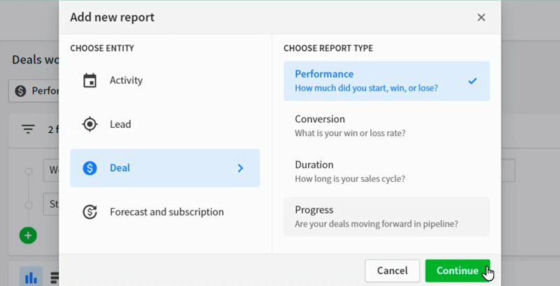 Figure 3.2.2. Choosing the report type