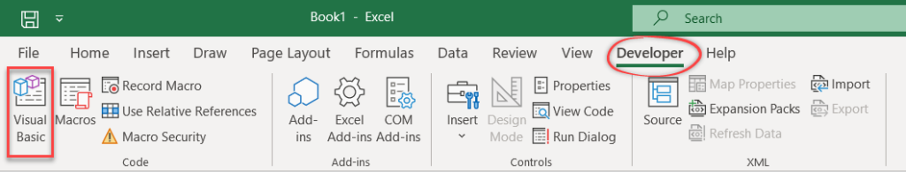1 The Developer tab in Excel