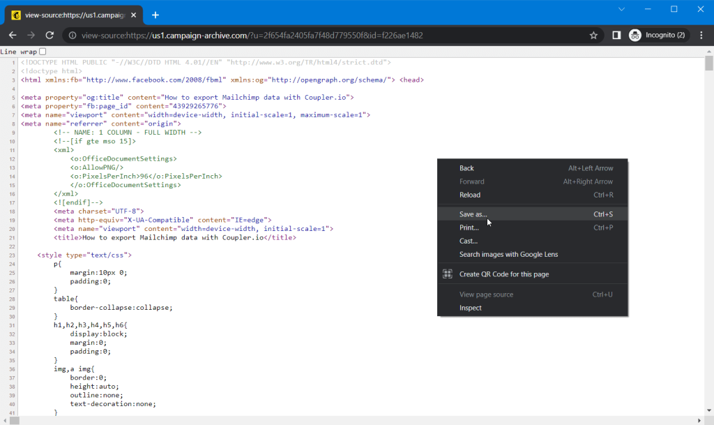 1.8 mailchimp campaign html