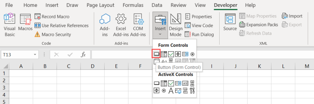10 Inserting a button