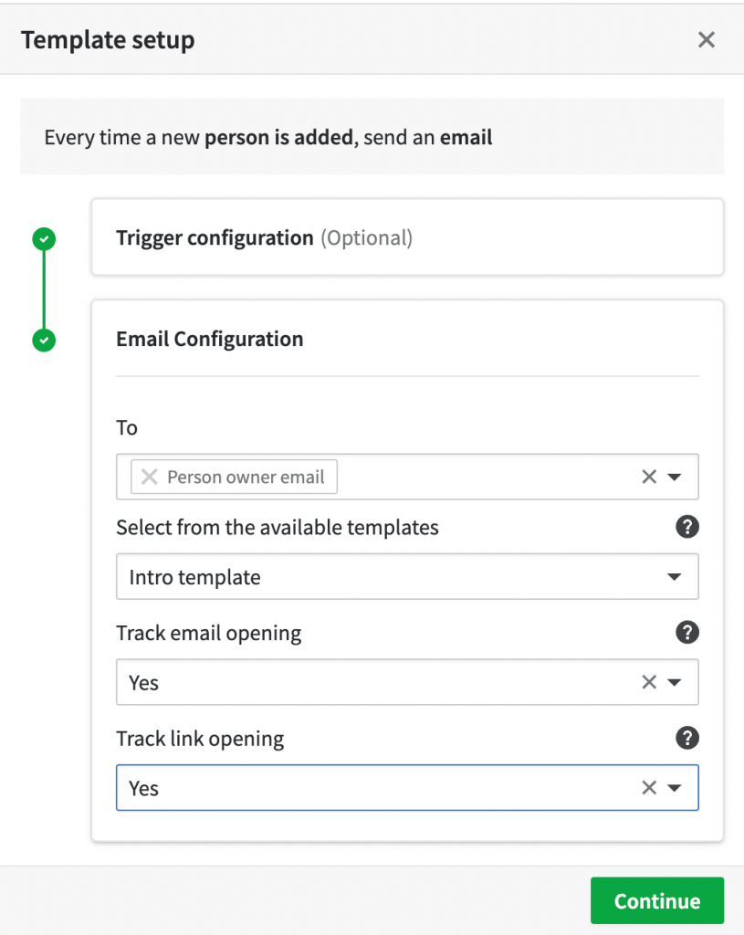 20 template setup email configuration