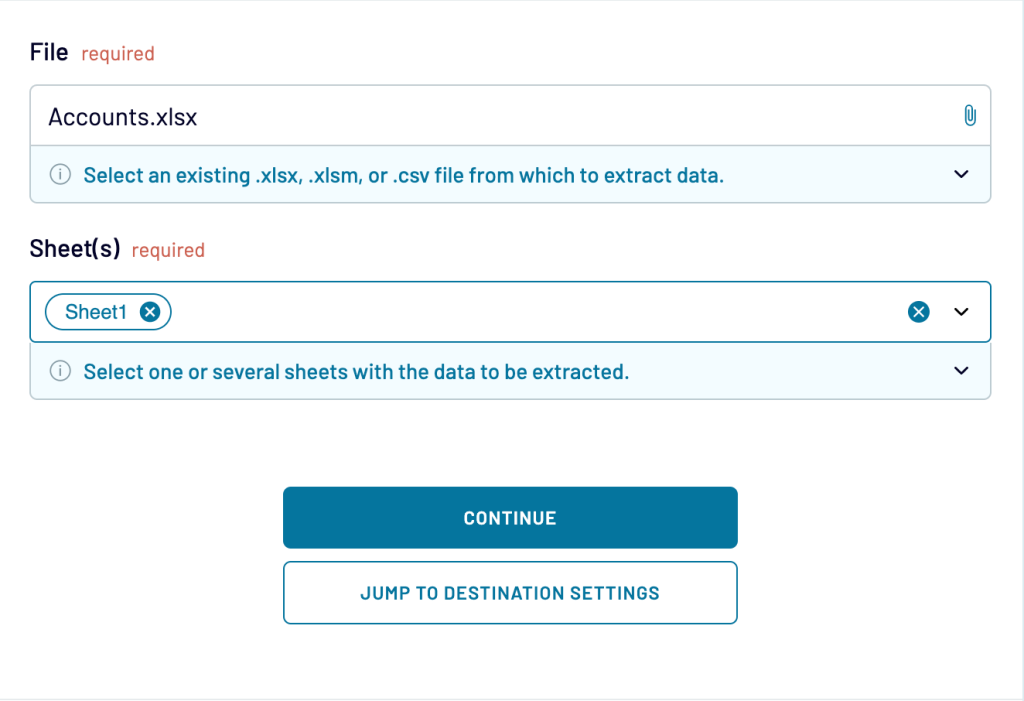 6. Sheets for extraction