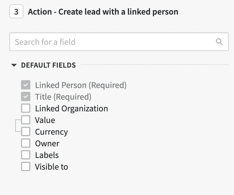 9 action default fields