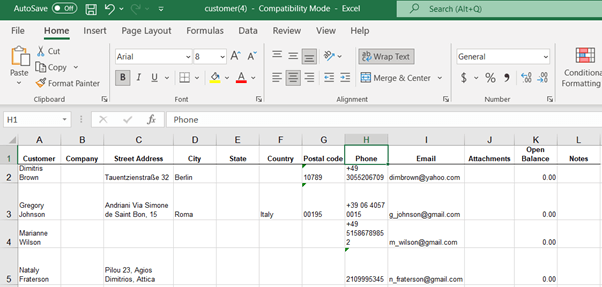 1 qbo sample export