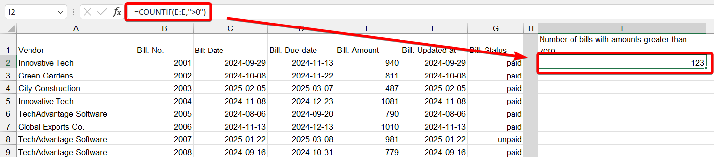 2.excel countif greater than 0