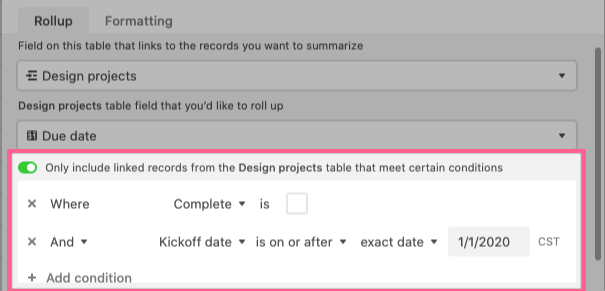3 airtable conditional rollup