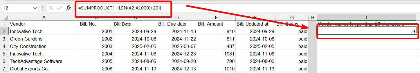 3.3.excel countif length greater than