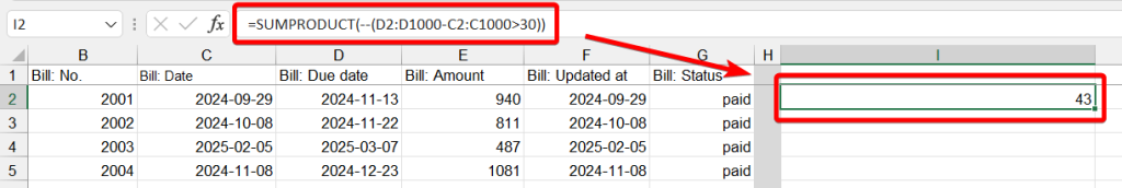 3.7.excel countif one column greater than another