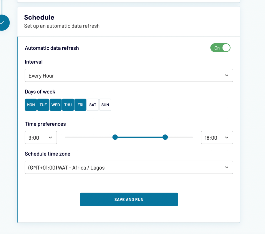 7 data refresh schedule