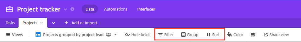 Figure 4.3.1. The view bar