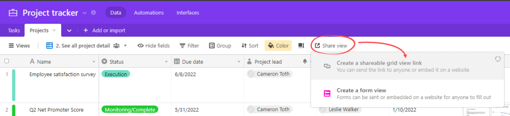 Figure 4.5.1. Sharing a view
