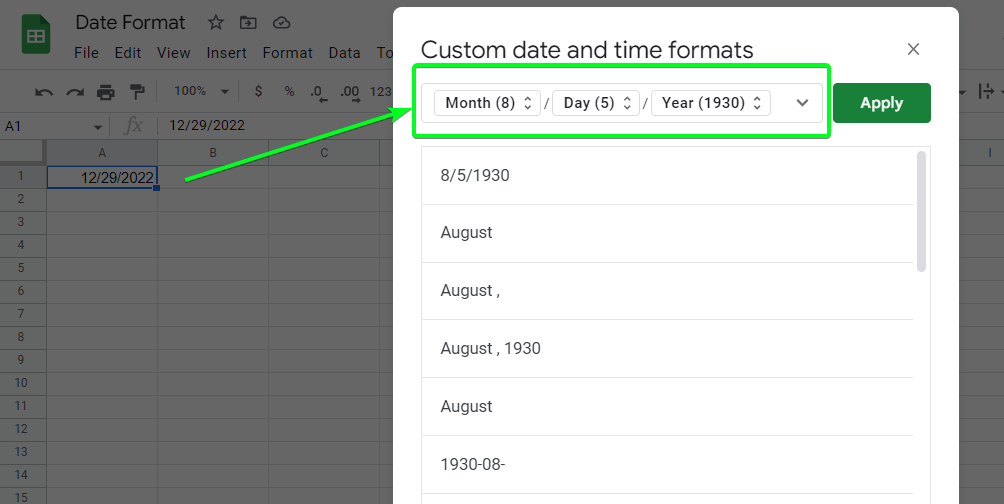 current date format