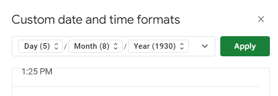 custom date format