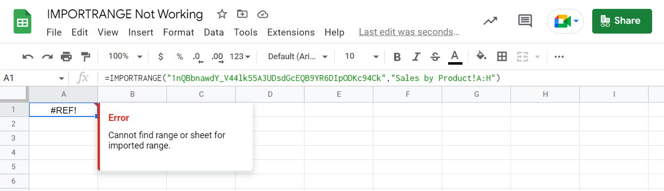 importrange cannot find range or sheet