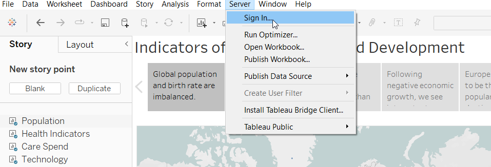 1.0 tableau desktop server sign in