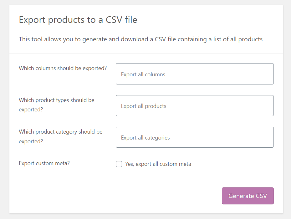 1.2 exportar productos woocommerce
