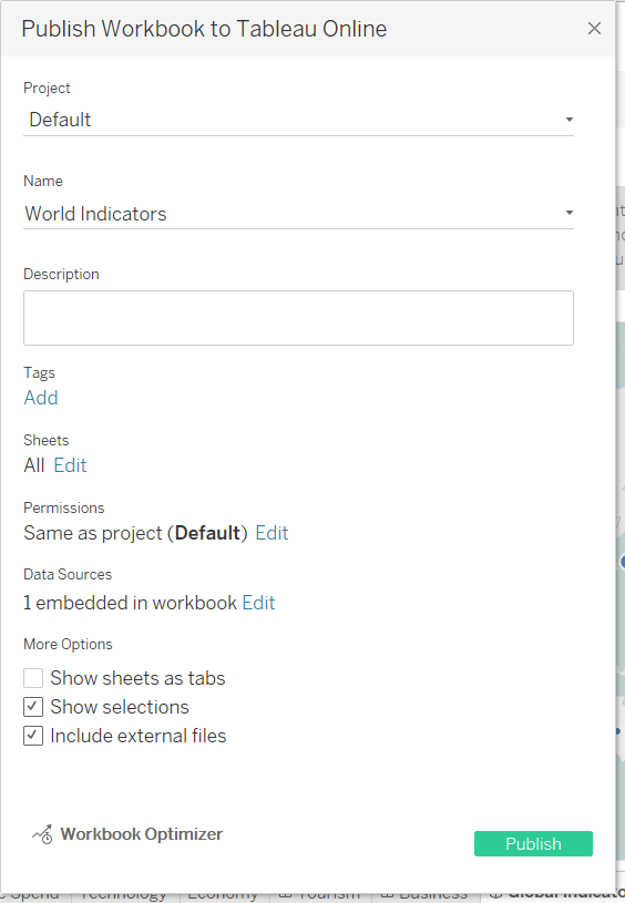 1.4 publish tableau dashboard