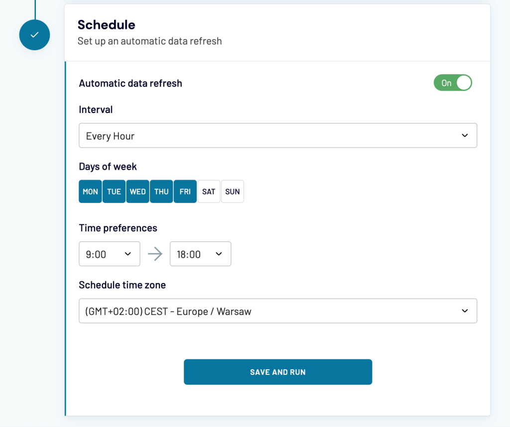 10. Coupler.io setting schedule