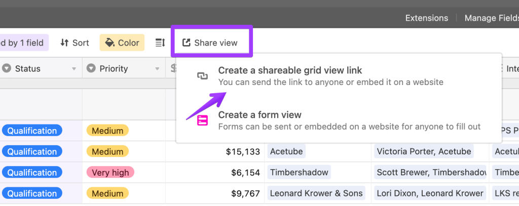 12 create view link