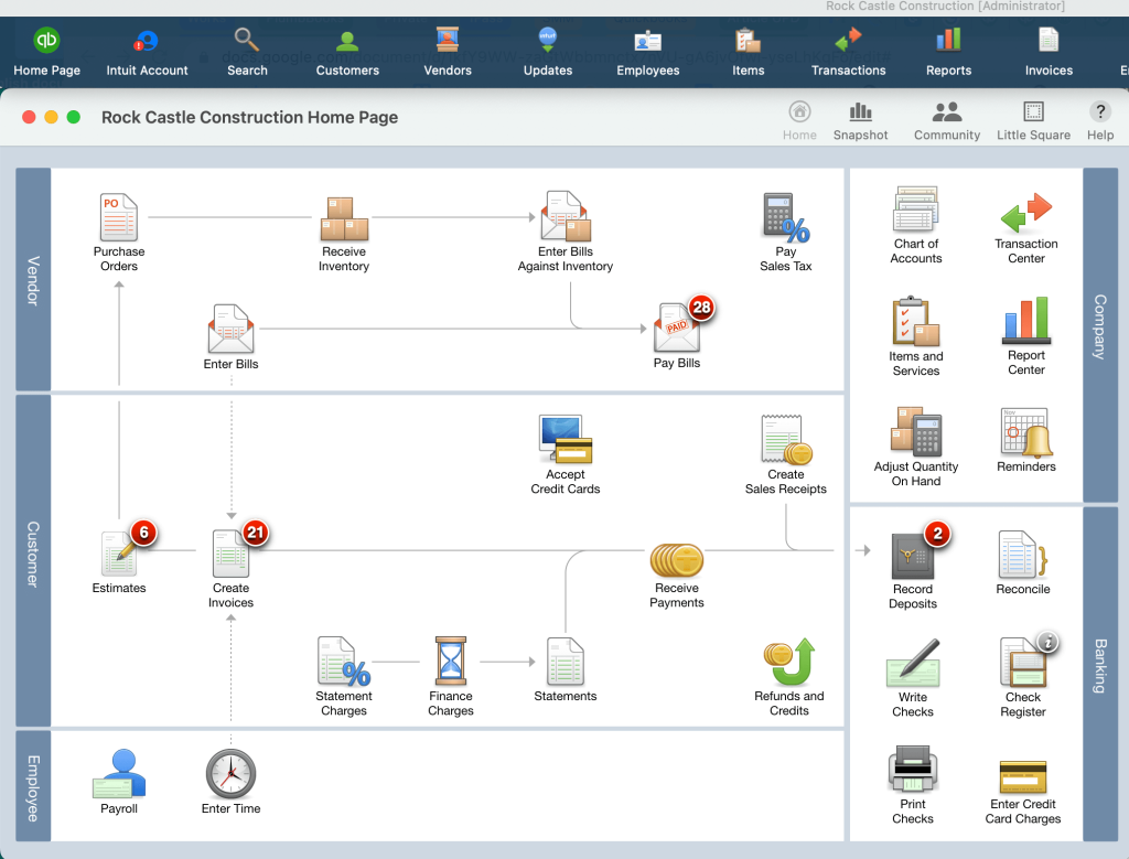 13. QuickBooks restored company file example