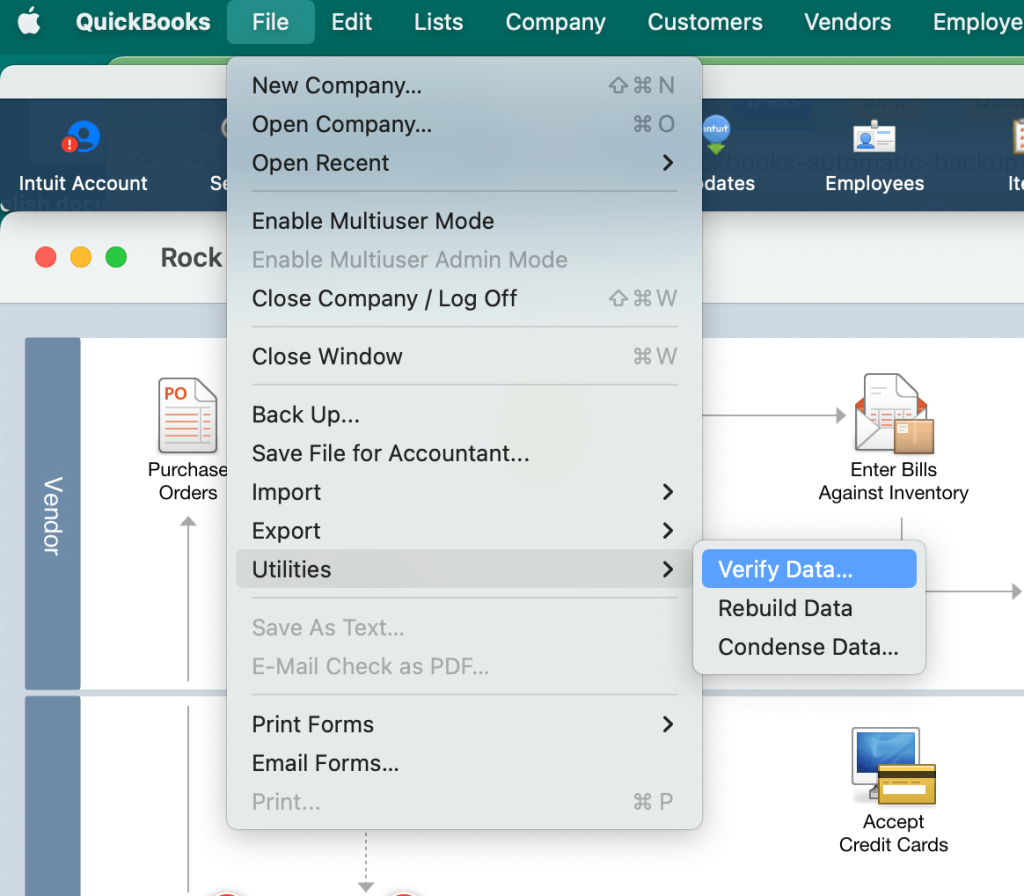 15. QuickBooks Desktop verify data